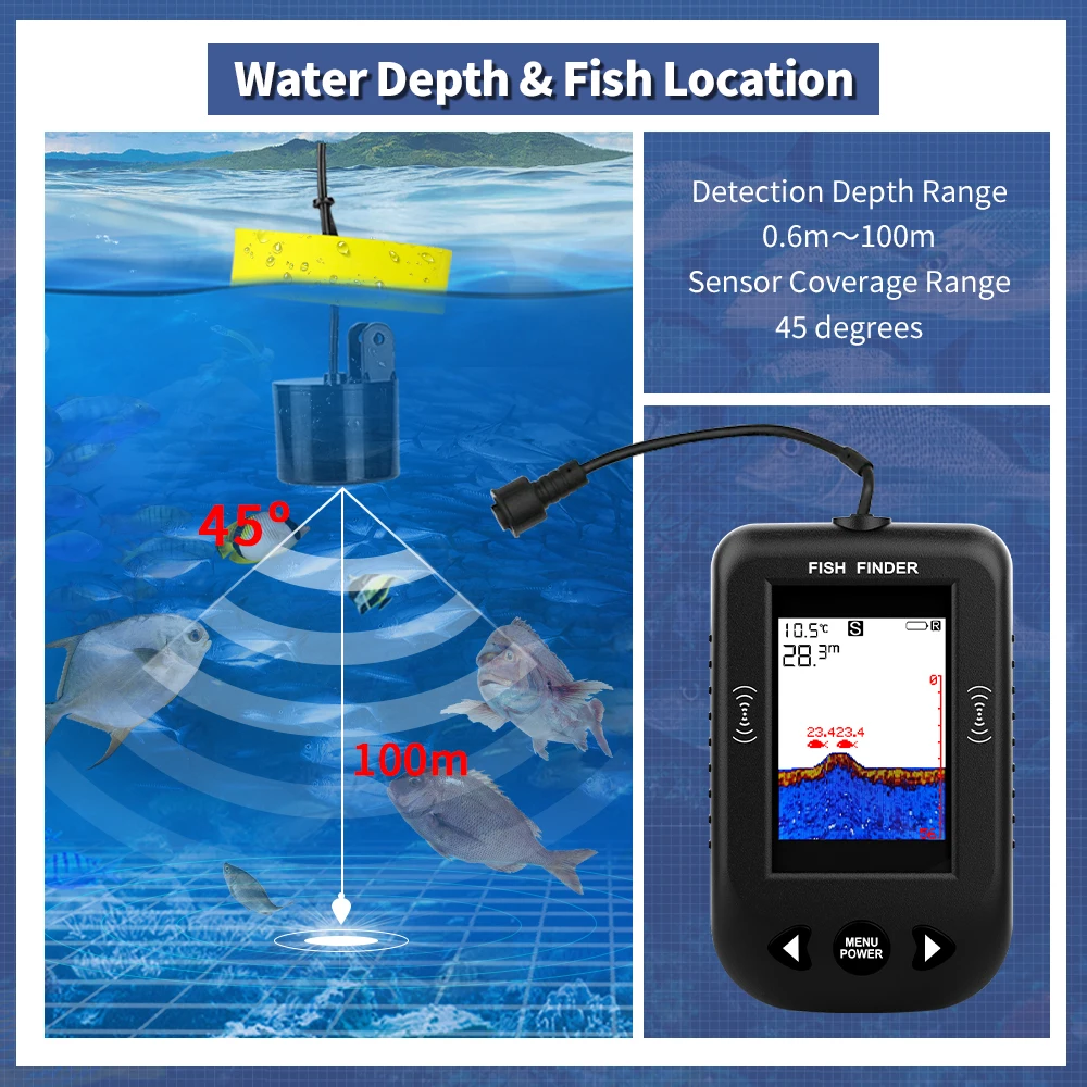 Erchang XF03 Fish Finders 45 D - đánh giá và giá Fish Finder Transducer