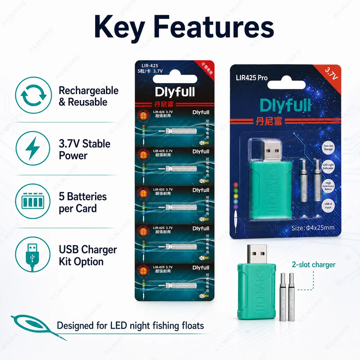 LIR425 3.7V Rechargeable Lithi - đánh giá và giá Fish Finder Charger